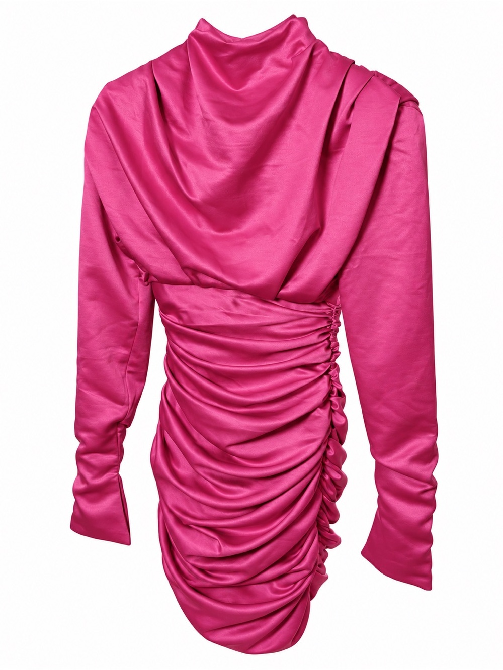 NWT House of CB Giorgiana Hot Pink Ruched Mini Dress XS